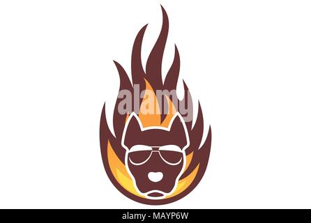 Symbol für das Fire Dog Logo Stock Vektor