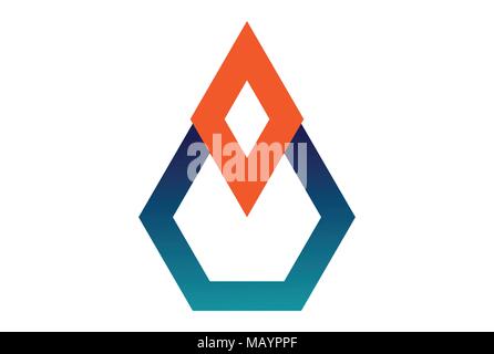 Polygon Logo abstrakter Berg Stock Vektor