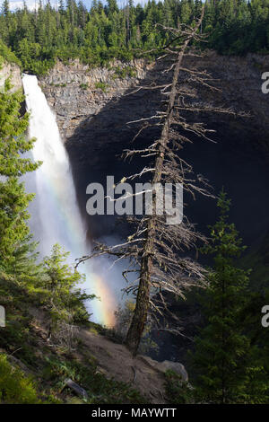 Regenbogen auf Helmcken Falls im Wells Gray Provincial Park in der Nähe von Clearwater, British Columbia, Kanada Helmcken Falls ist ein 141 m Wasserfall an der M Stockfoto