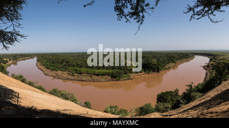 River Loop am Omo, südlichen Nationen, Nationalitäten und Völker" Region, Äthiopien Stockfoto