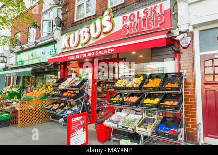 Polnischen shop in Ealing, London, Großbritannien Stockfoto