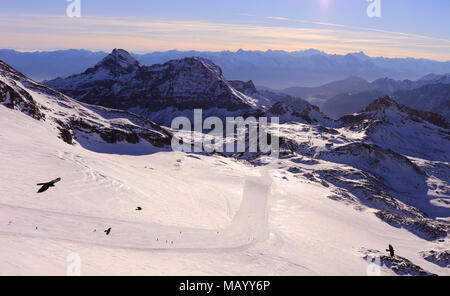 Zermatt Gletscher Seilbahn Stockfoto