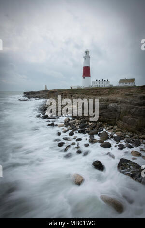 Eine stürmische Nachmittag am Portland Bill in Dorset. Stockfoto