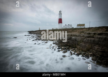 Eine stürmische Nachmittag am Portland Bill in Dorset. Stockfoto