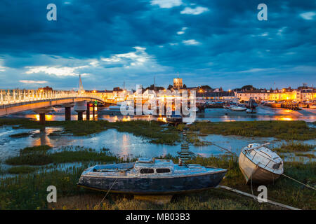 Die Nacht auf dem Fluss Adur. Stockfoto