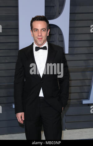 Der Vanity Fair 2018 Oscars nach Partei - Ankunft mit: B.J. Novak Wo: Los Angeles, Kalifornien, Vereinigte Staaten, wenn: 04 Mar 2018 Credit: Sheri Determan/WENN.com Stockfoto