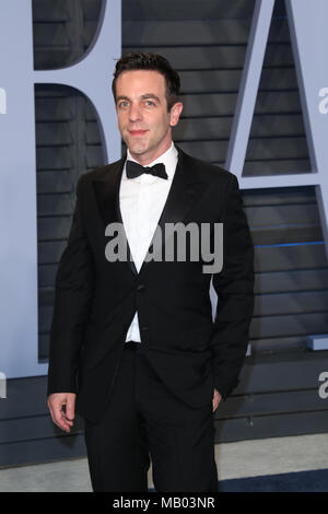 Der Vanity Fair 2018 Oscars nach Partei - Ankunft mit: B.J. Novak Wo: Los Angeles, Kalifornien, Vereinigte Staaten, wenn: 04 Mar 2018 Credit: Sheri Determan/WENN.com Stockfoto