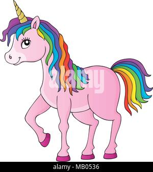 Happy Einhorn Thema Bild 1-eps 10 Vector Illustration. Stock Vektor