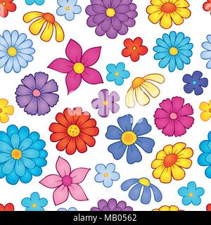 Nahtlose Hintergrund Blume Thema 7-eps 10 Vector Illustration. Stock Vektor