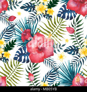 Nahtlose tropische Muster von Palm Leaf. Zusammenfassung Hintergrund Stockfoto