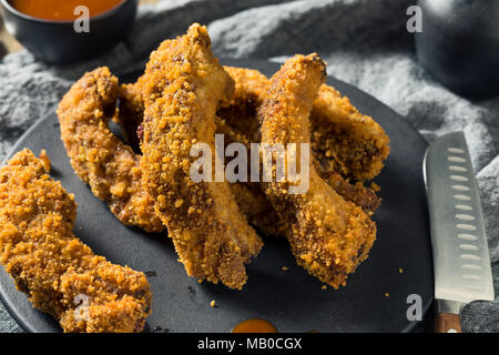 Hausgemachte Frittierte Rippen mit Barbecue Sauce Stockfoto