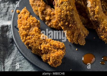 Hausgemachte Frittierte Rippen mit Barbecue Sauce Stockfoto