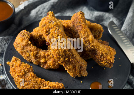 Hausgemachte Frittierte Rippen mit Barbecue Sauce Stockfoto