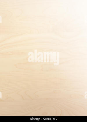 Subtile tan Hellbraun glatte Birkenholz Korn abstrakt Hintergrund mit Farbverlauf Stockfoto