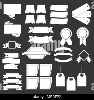 Verschiedene bunte Etiketten Icons Set grau Vektor Stock Vektor