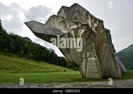 Tjentiste Kriegerdenkmal, Nationalpark Sutjeska, Bosnien und Herzegowina Stockfoto