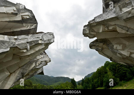 Tjentiste Kriegerdenkmal, Nationalpark Sutjeska, Bosnien und Herzegowina Stockfoto