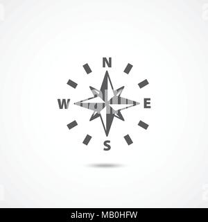 Kompass Symbol auf weißem Stock Vektor
