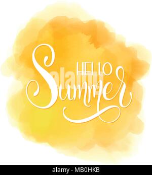 Hallo Sommer Schriftzug. Elemente für Einladungen, Poster, Grußkarten. Seasons Greetings Stock Vektor