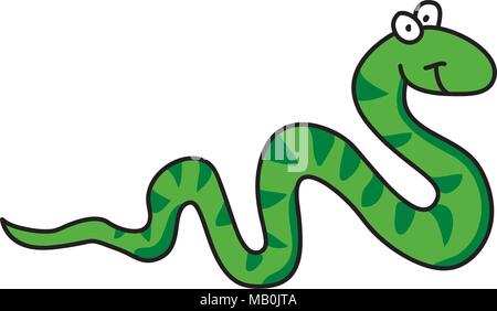 Niedlich lustig Schlange vector Cartoon. Reptile isoliert auf weißem Hintergrund Stock Vektor