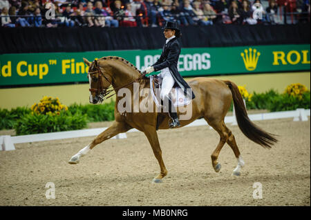 Rolex Weltcup Finale, Thomas und Mack Center, Las Vegas, Nevada, USA, April 2009. Dressur Grand Prix, Minne Tilde (SWE) Reiten Don Charly 1052: Foto Peter Llewellyn Stockfoto