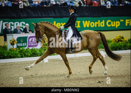 Rolex Weltcup Finale, Thomas und Mack Center, Las Vegas, Nevada, USA, April 2009. Dressur Grand Prix, Minne Tilde (SWE) Reiten Don Charly 1052: Foto Peter Llewellyn Stockfoto