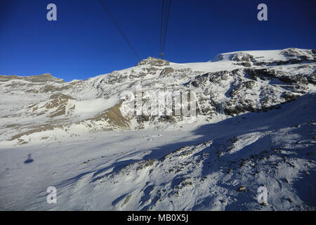 Zermatt Gletscher Seilbahn Stockfoto