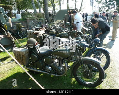 WW2 Motorräder am Goodwood Revival 2009 Veranstaltung Versand jedes Jahr an der West Sussex Rennstrecke statt. Stockfoto