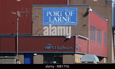 Embargo auf 0001 Freitag, 6. April den Fährhafen Larne Hafen, wo Deutsche backpacker Inga Maria Hauser im April 1988 aus Schottland ankam, zwei Wochen vor Ihrem Körper wurde in einem abgelegenen Teil der Ballypatrick Wald am Stadtrand von Ballycastle, Co Antrim entdeckt. Stockfoto