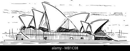 Cartoon Skizze der Oper von Sydney, Australien Stock Vektor