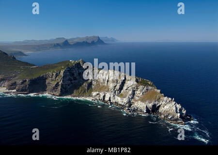 Cape Point an der Spitze von Cape Peninsula, Cape Town, Südafrika - Luftbild Stockfoto
