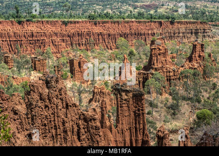 Sandsteinfelsen in der Nähe von Gesergio, Great Rift Valley, Äthiopien Stockfoto