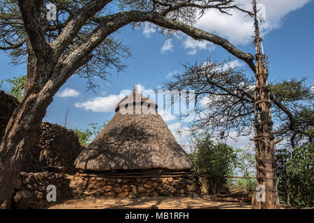 Traditionelle Konso Stammes Haus, Äthiopien Stockfoto