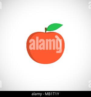 Roten saftigen Apfel Obst Symbol Abbildung für Design Stock Vektor