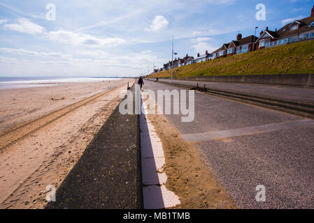 Promenade an der Belvedere Beach, Bridlington, East Riding, Yorkshire, England, UK. Stockfoto