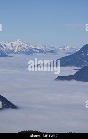 Über den Wolken in Courchevel Stockfoto