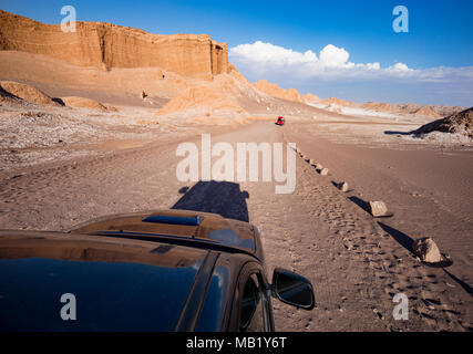 Fahrt durch das Tal des Mondes, Atacama Wüste, Chile. Stockfoto