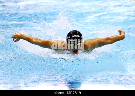 Tatsumi International Swimming Centre, Tokyo, Japan. 6 Apr, 2018. Suzuka Hasegawa, April 6, 2018 - Schwimmen: JAPAN SCHWIMMEN 2018 Frauen 200 m Schmetterling Wärme bei Tatsumi International Swimming Centre, Tokyo, Japan. Credit: Naoki Nishimura/LBA SPORT/Alamy leben Nachrichten Stockfoto