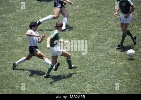 FIFA WM - Mexiko 1986 29.06.1986, Estadio Azteca, Mexico, D.F. Letzte Argentinien v West Deutschland. Stockfoto