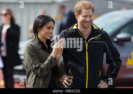 Prinz Harry und Meghan Markle besuchen Invictus Games Versuche, Badewanne, Großbritannien - 6 April 2018 Stockfoto