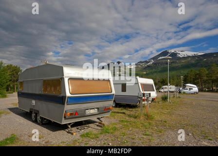 Camping in Stora Sjofallet Nationalpark, Norrbotten County, Schweden Stockfoto