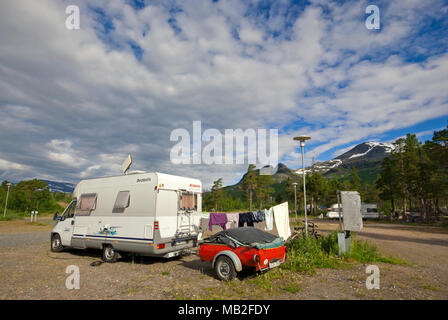 Camping in Stora Sjofallet Nationalpark, Norrbotten County, Schweden Stockfoto