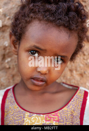 Porträt einer niedlichen somalischen Kind Mädchen, Woqooyi Galbeed Provinz, Baligubadle, Somaliland Stockfoto