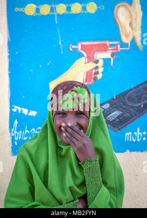 Porträt eines lächelnden Mädchen, Woqooyi Galbeed somalischen Region, Hargeisa, Somaliland Stockfoto