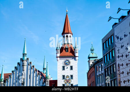 Altes Rathaus am Marienplatz in München (Mary's Square) Stockfoto