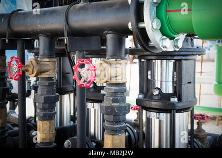 Steuerventil der Wasserpumpe Haus. Stockfoto