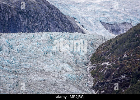 Detail, Pia Gletscher, von Pia Bay, im Beagle Kanal (Nordwesten), PN Alberto De Agostini, Feuerland, Patagonien, Chile Stockfoto