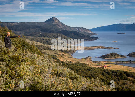 Wulaia Bucht, auch genannt Caleta Wulaia, Insel Navarino, Feuerland, Patagonien, Chile Stockfoto