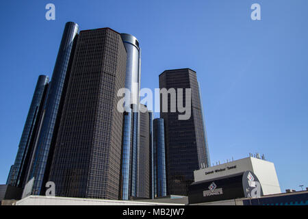 Eingang zu den Detroit Windsor Tunnel verbindet Michigan, USA und Ontario, Kanada. Es ist einer der verkehrsreichsten Grenzübergänge zwischen den beiden Co Stockfoto