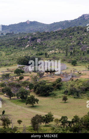 Die hilltop Great Zimbabwe in der Nähe von Masvingo in Simbabwe. Stockfoto